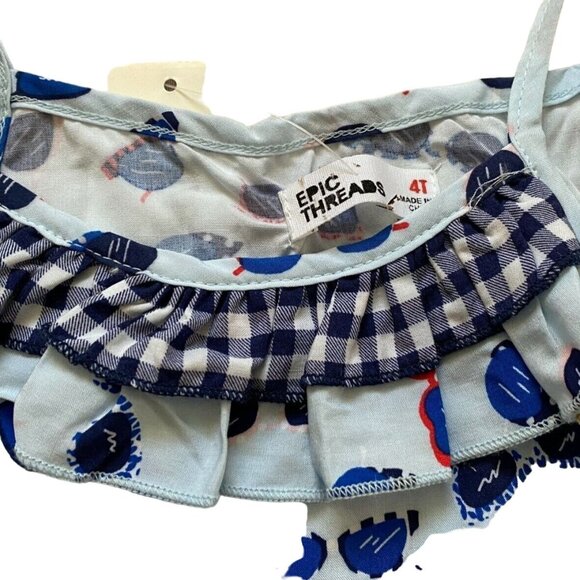 Epic Threads Girls Lightweight Hankerchief Tank Top-Blue-size 4/4T-NWT - Picture 3 of 4